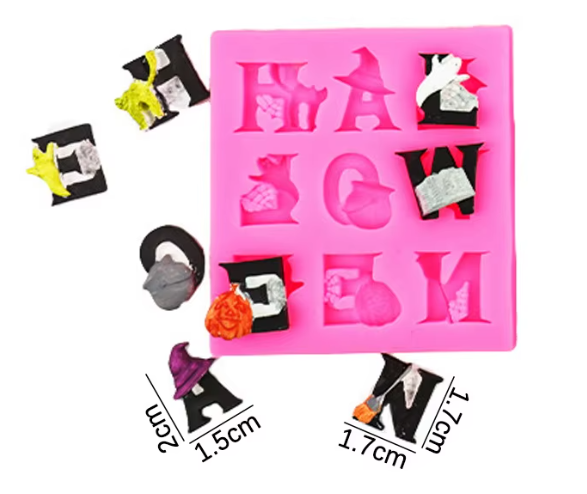 Halloween Letter Fondant Mold - Silicone Alphabet Cake Decorating Mold
