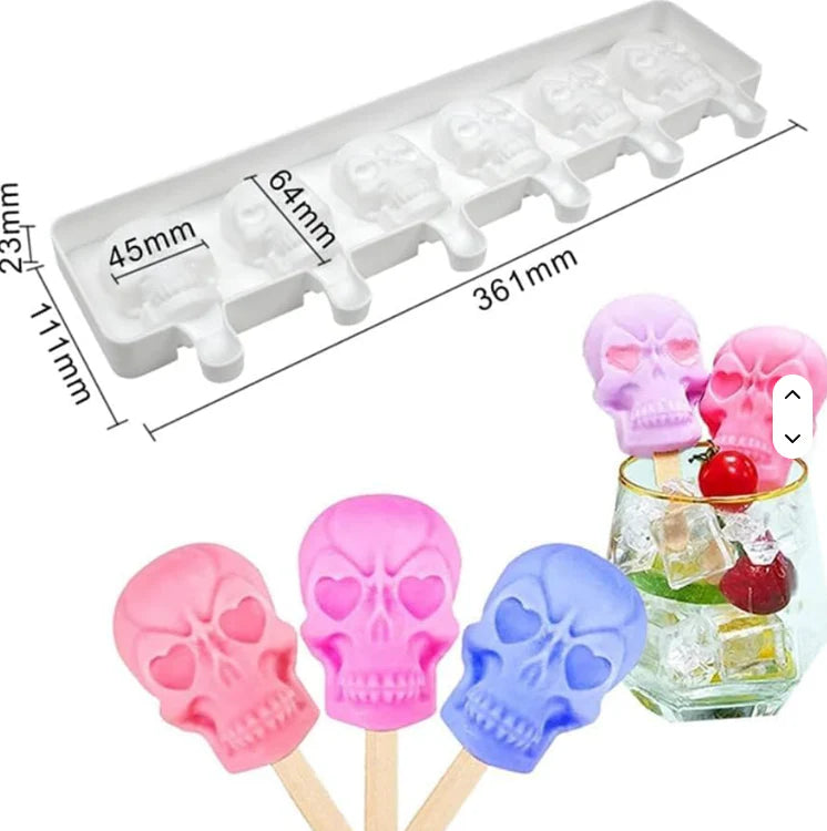 Halloween Skull Cakesicle/Popsicle Silicone Mold
