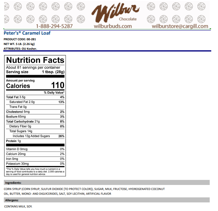 Peters Caramel 5lb Blocks - Case of 6 Bulk