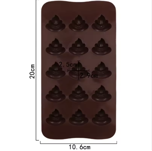 Poop Emoji 15 Cav Silicone Mold