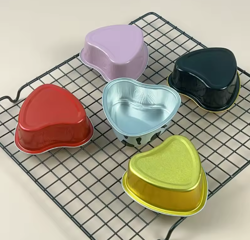 Heart-Shaped Foil Baking Cups, 12 Count | Red