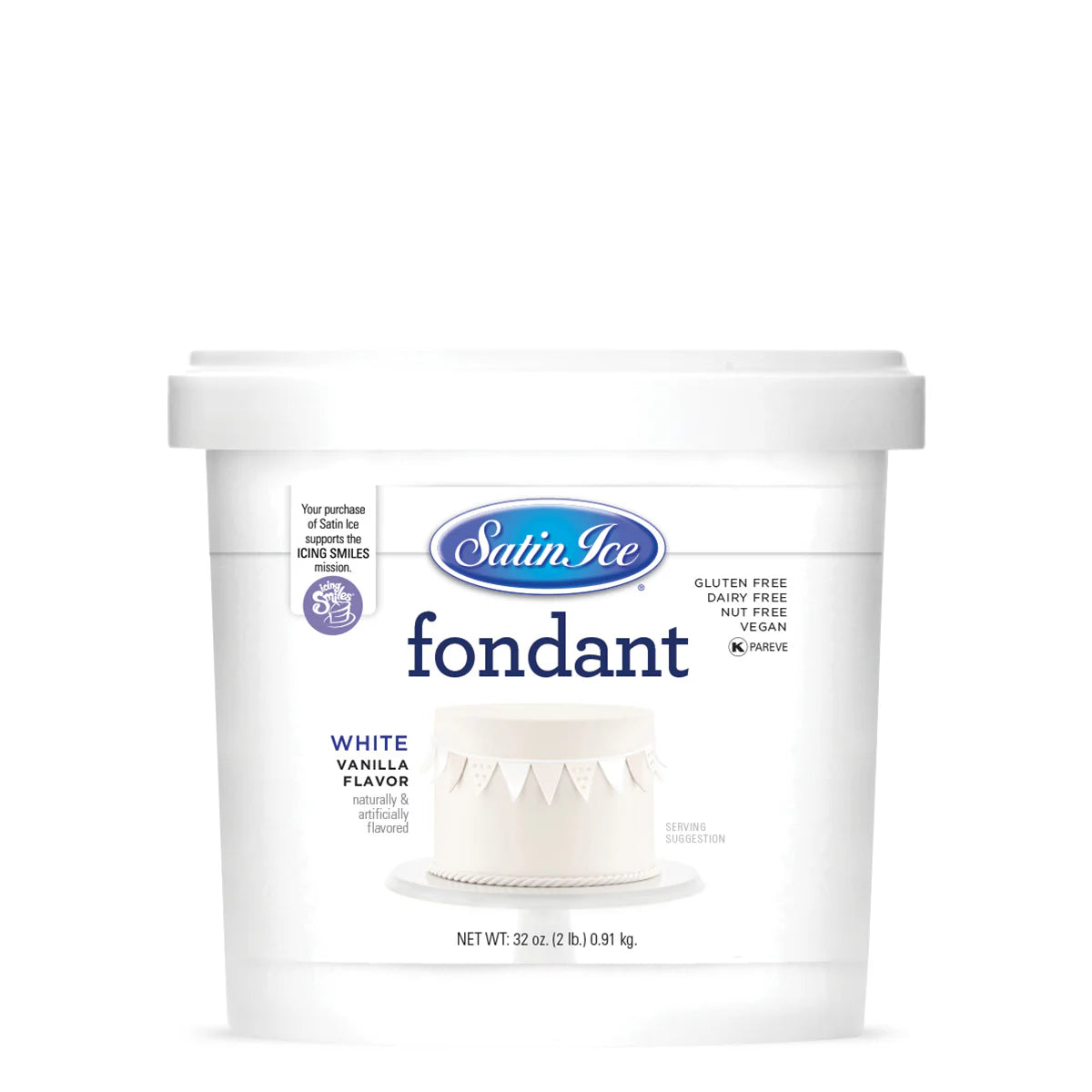 Satin Ice Vanilla Fondant White 2lb