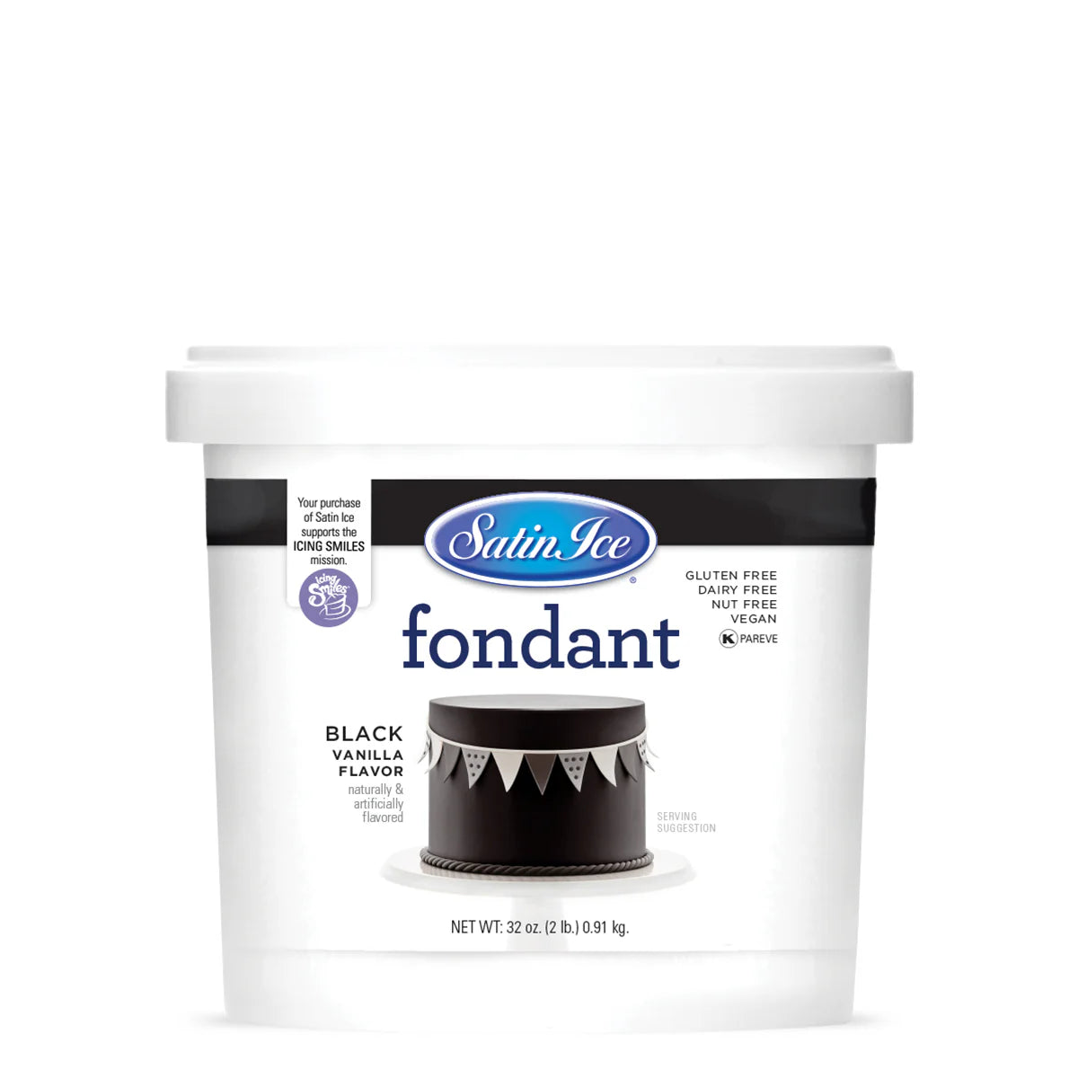 Satin Ice Vanilla Fondant Black 2lb