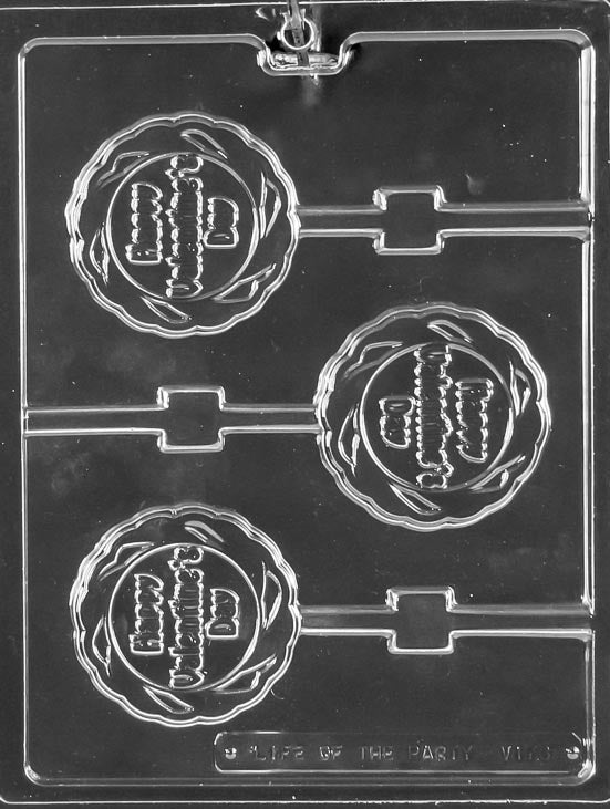 Life Of The Party Happy Valentines Lollipop 3 Cavity