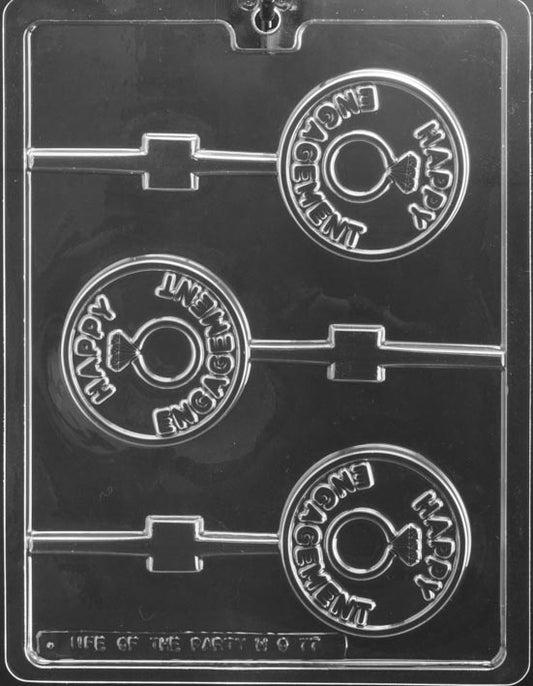 Life Of The Party Happy Engagement Lollipop Mold 3 Cavity