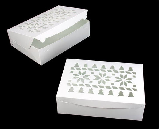 Cake Box 10x14 Window White Christmas