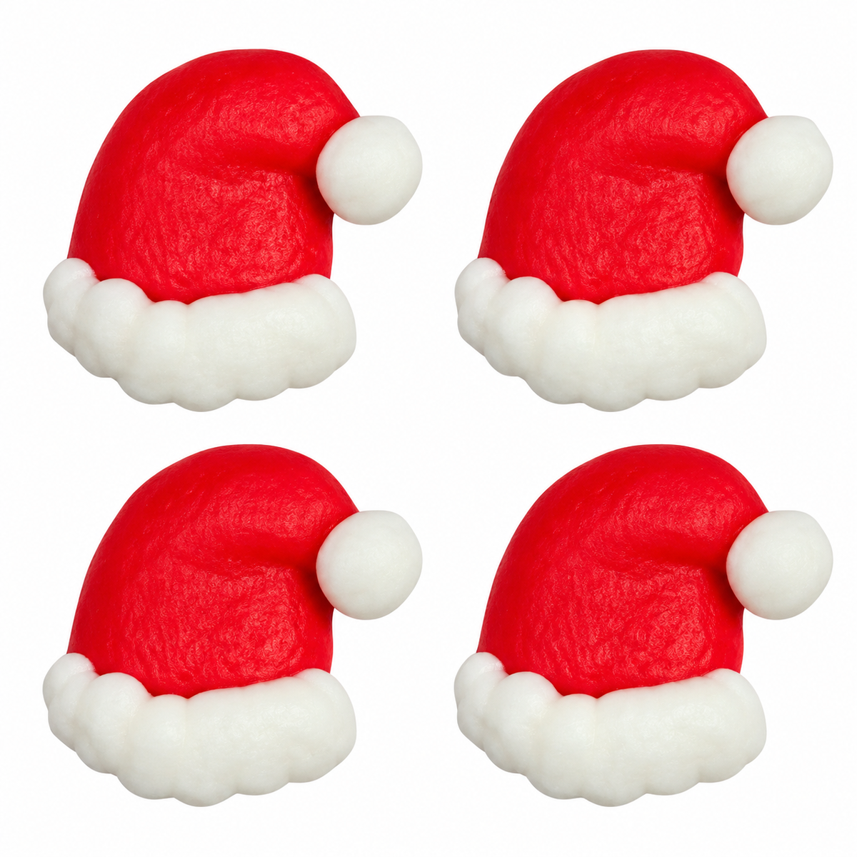 Mini Santa Hat Royal Icing Decorations – 5/8 Inch, 10 Count