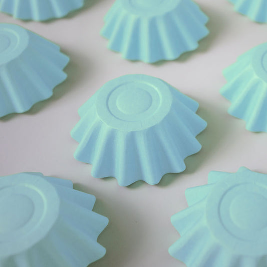 Bloom Fluted Baking Cups - Pastel Blue Cupcake Liners