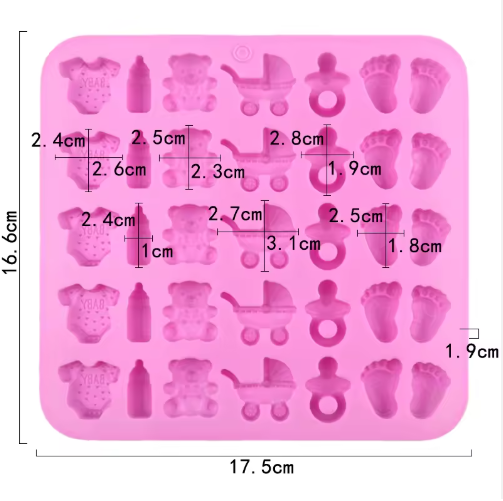 Baby Shower Silicone Candy Mold Baby Icons