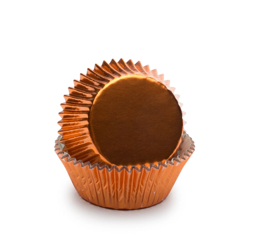Cupcake Liners Standard Orange Foil 32-Count