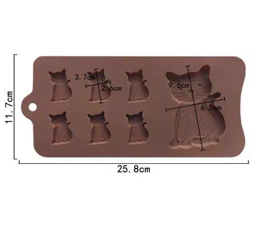 Mama Cat & Kittens Silicone Chocolate Mold