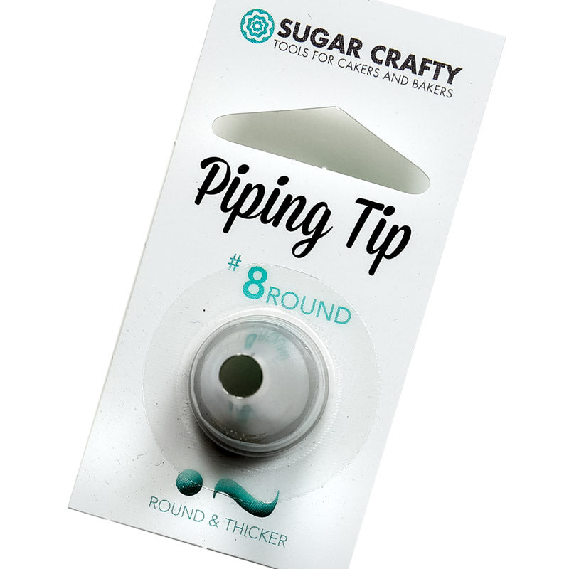 Bold Lines & Large Dots Piping Tip #8 - Sugar Crafty Stainless Steel Decorating Tube