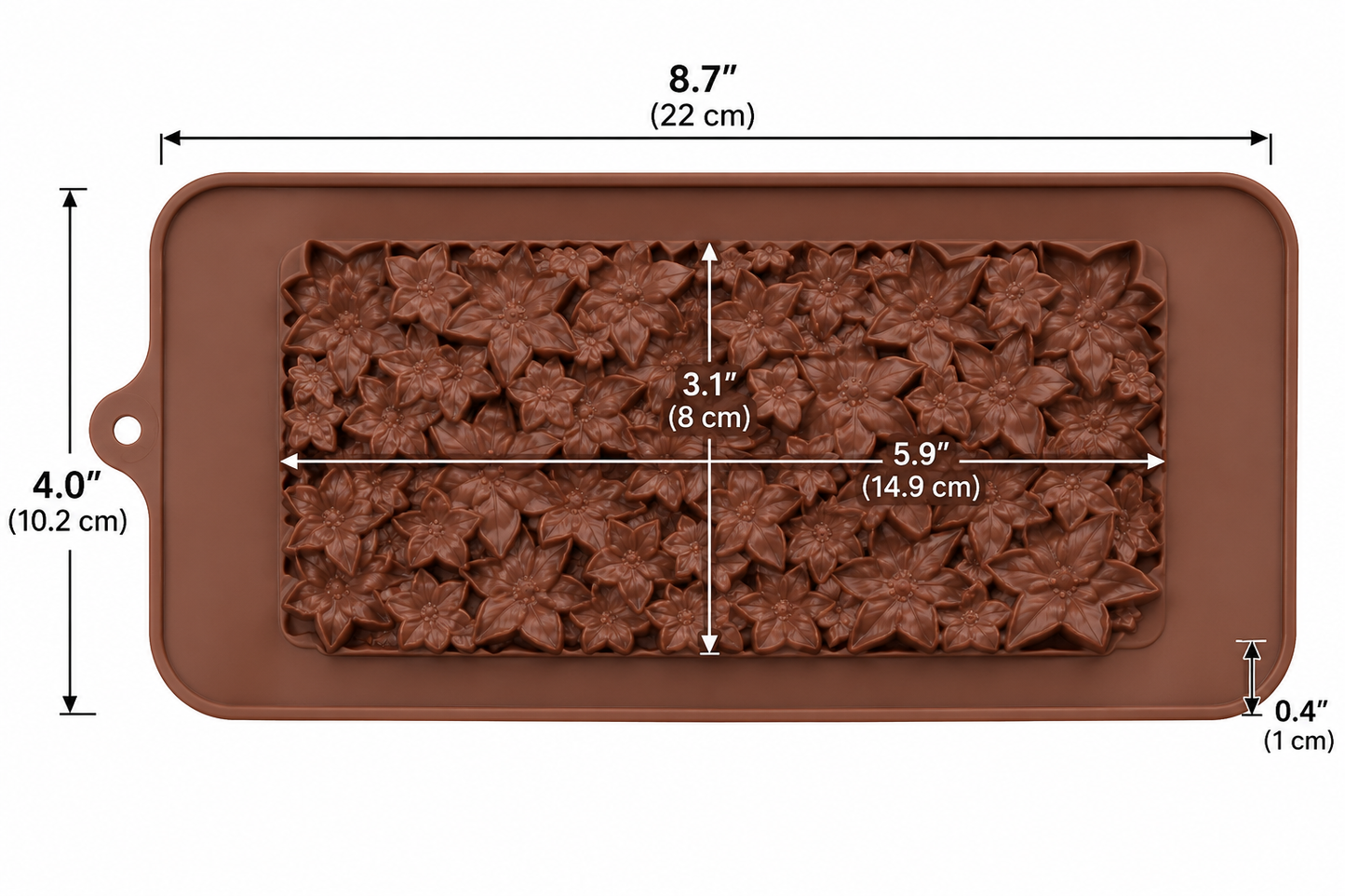 Cherry Blossom Cookie Bar Candy Bar Silicone Mold