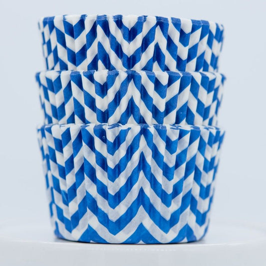 Royal Blue Chevron Cupcake Liners 50-count