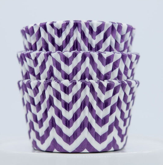 Purple Chevron Cupcake Liners 50-count