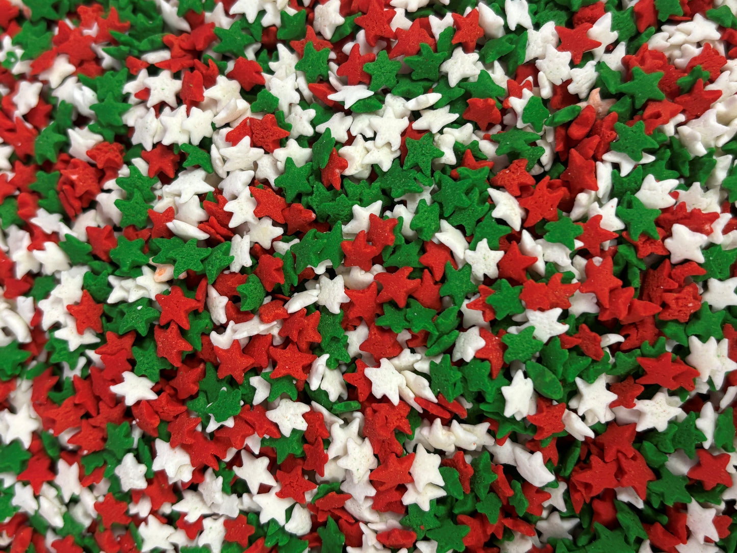 Christmas Star Confetti Red White And Green 6oz