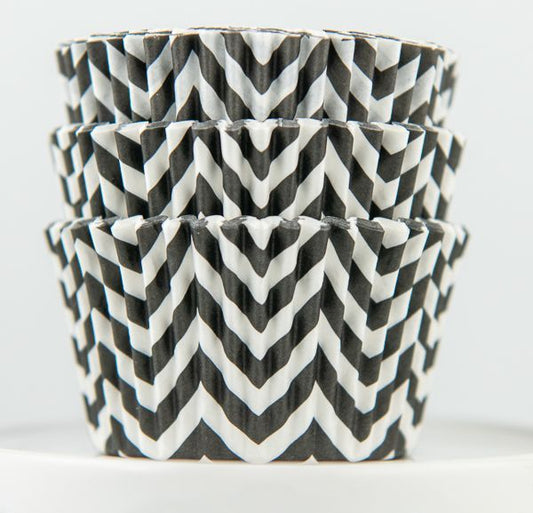 Black Chevron Cupcake Liners 50-count