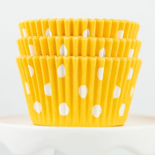 Yellow Polka Dot Cupcake Liners 50-count