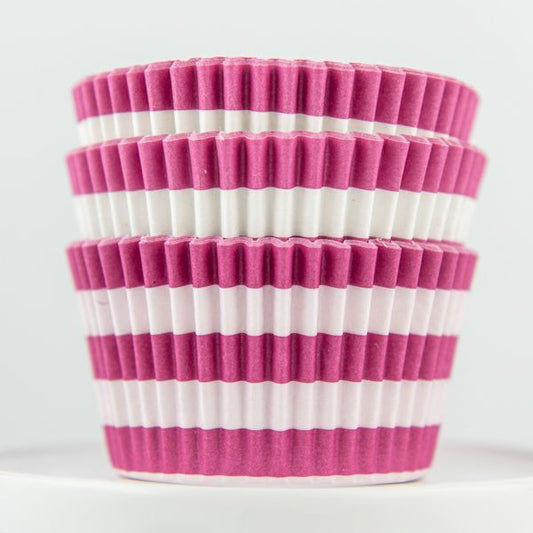 Pink & White Striped Cupcake Liners 50-count