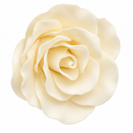 Ivory Large Gum Paste Roses 2 Inch Edible Cake Decorations – 2 Count