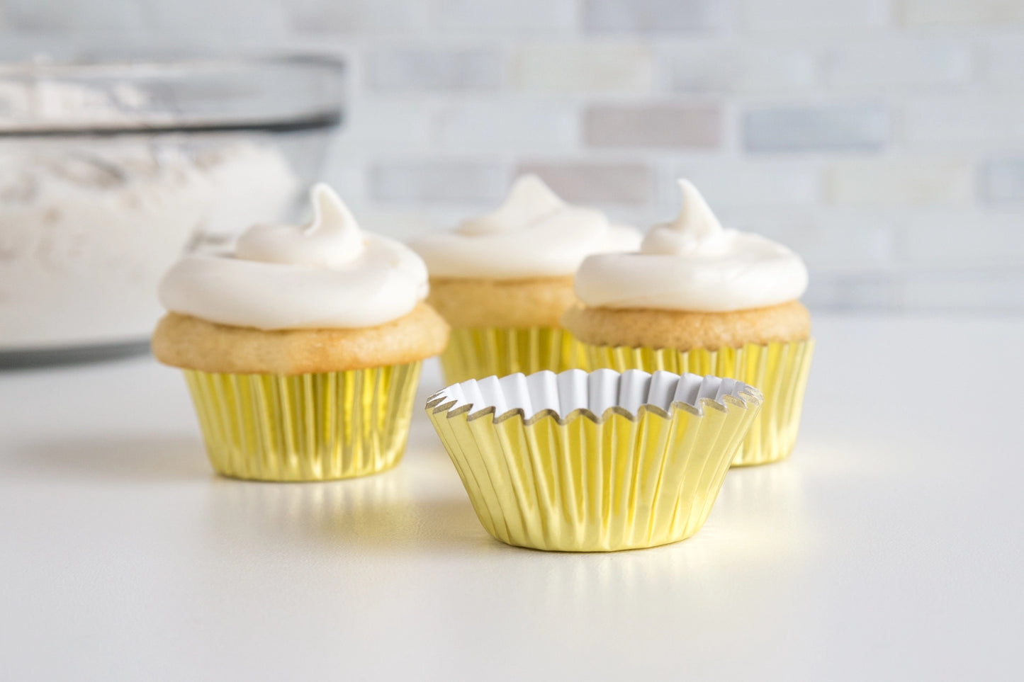 Cupcake Liners Gold Foil Mini 48-Count