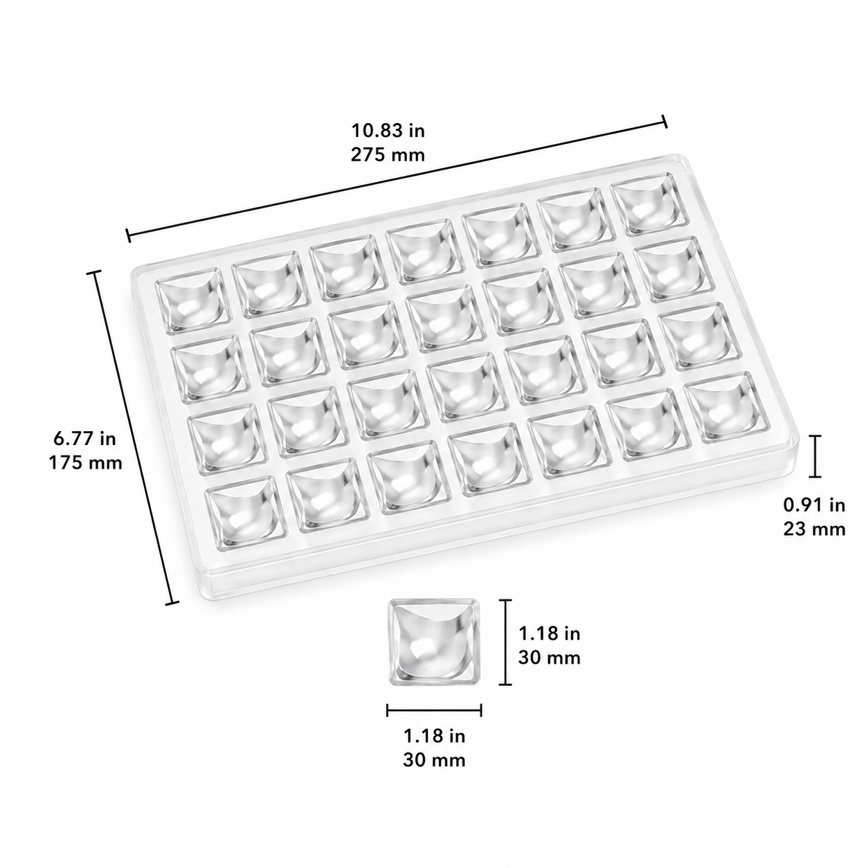 Dome Chocolate Mold – Clear Plastic Mold for Filled Chocolates & Candy