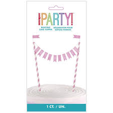 It's a Girl Bunting Cake Topper