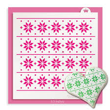 Snowflakes And Stripes Cookie Stencil