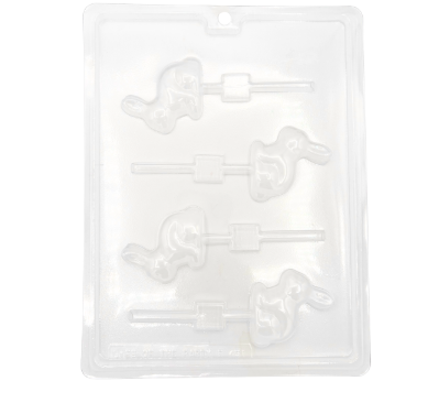 Traditional Easter Bunny Lollipop Mold – 4 Cavity Chocolate & Candy Mold