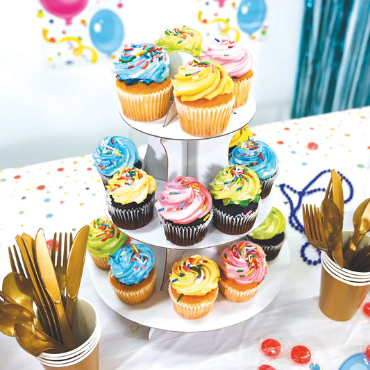 White 3-Tiered Cupcake Stand