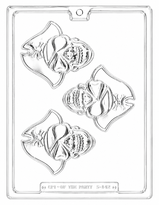 Pirate Skull Chocolate Mold – 3 Cavity Candy Mold
