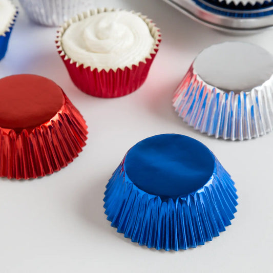 Patriotic Foil Cupcake Liners 45 Count