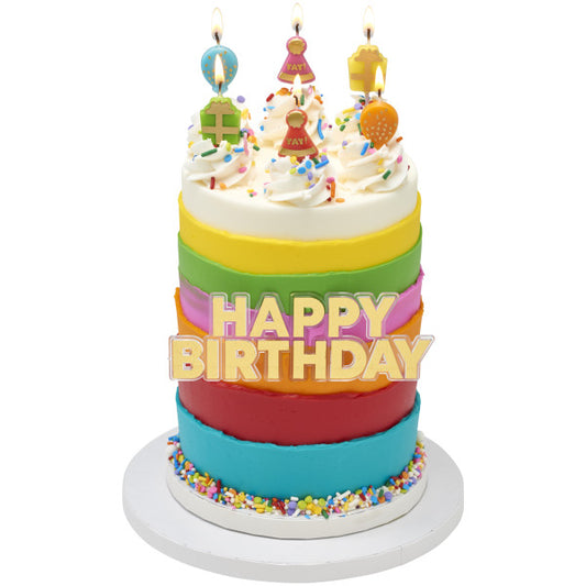 Happy Birthday Gold Glitter Cake Topper