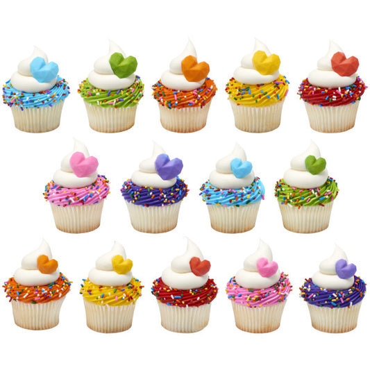 Geometric Heart Sugar Toppers 1 1/4in 6-Count