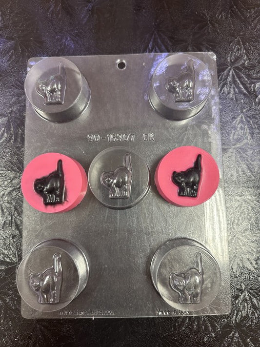 Vintage Black Cat Chocolate Covered Cookie Mold | Retired CK Halloween Mold