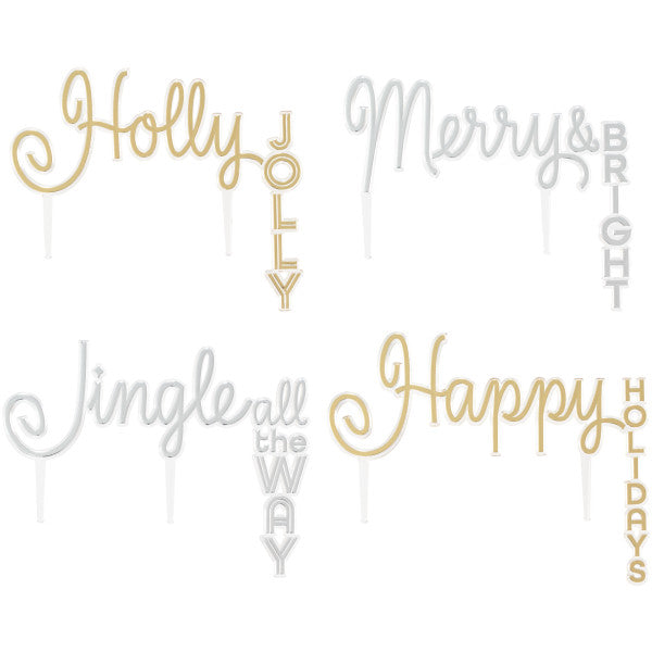 Jingle All The Way Silver Cake Topper