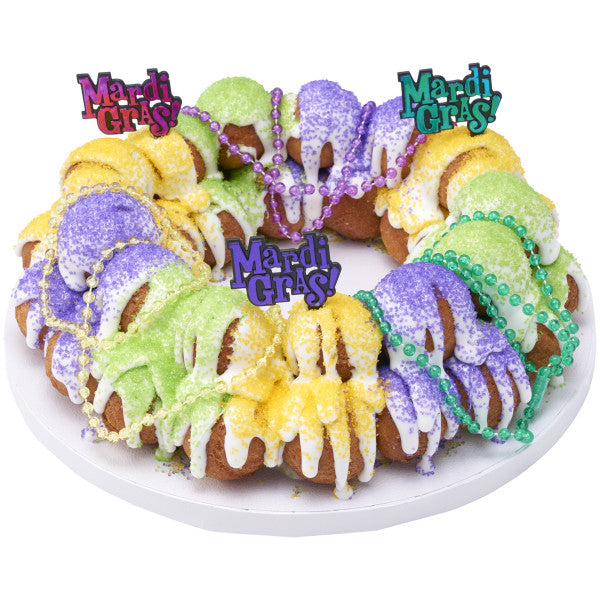 King Cake Sugar Trio 4 oz | Purple Green Gold Decorating Sugar