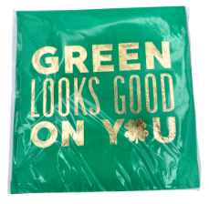 Charming Shamrock Green Looks Good on You Beverage Napkins 16ct