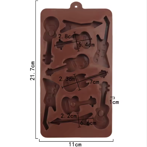 Guitar Chocolate Candy Silicone Mold - Electric & Acoustic Guitars
