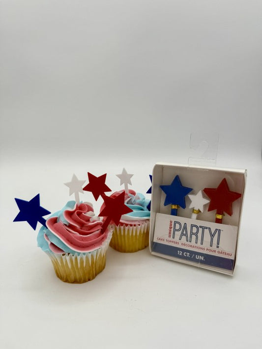 Patriotic Cupcake Toppers 12pk
