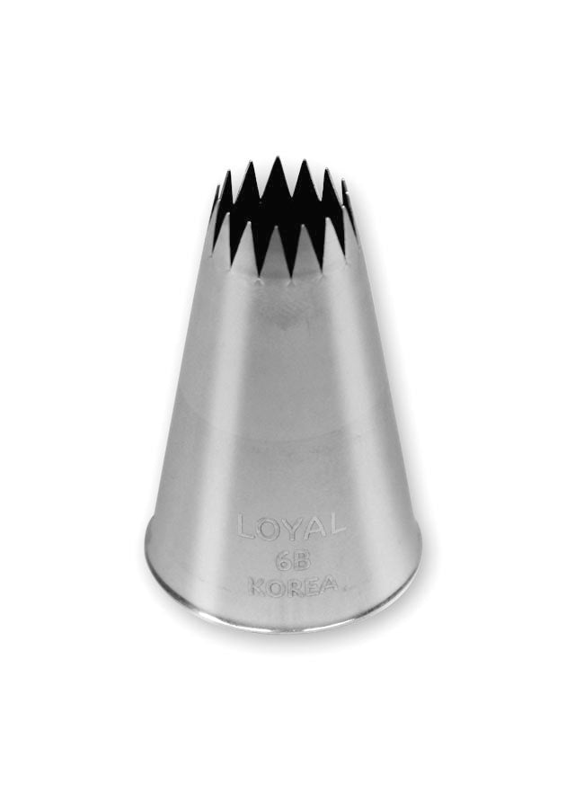 Large Stars, Rosettes & Shells Piping Tip #6B - Loyal Stainless Steel Open Star Decorating Tube