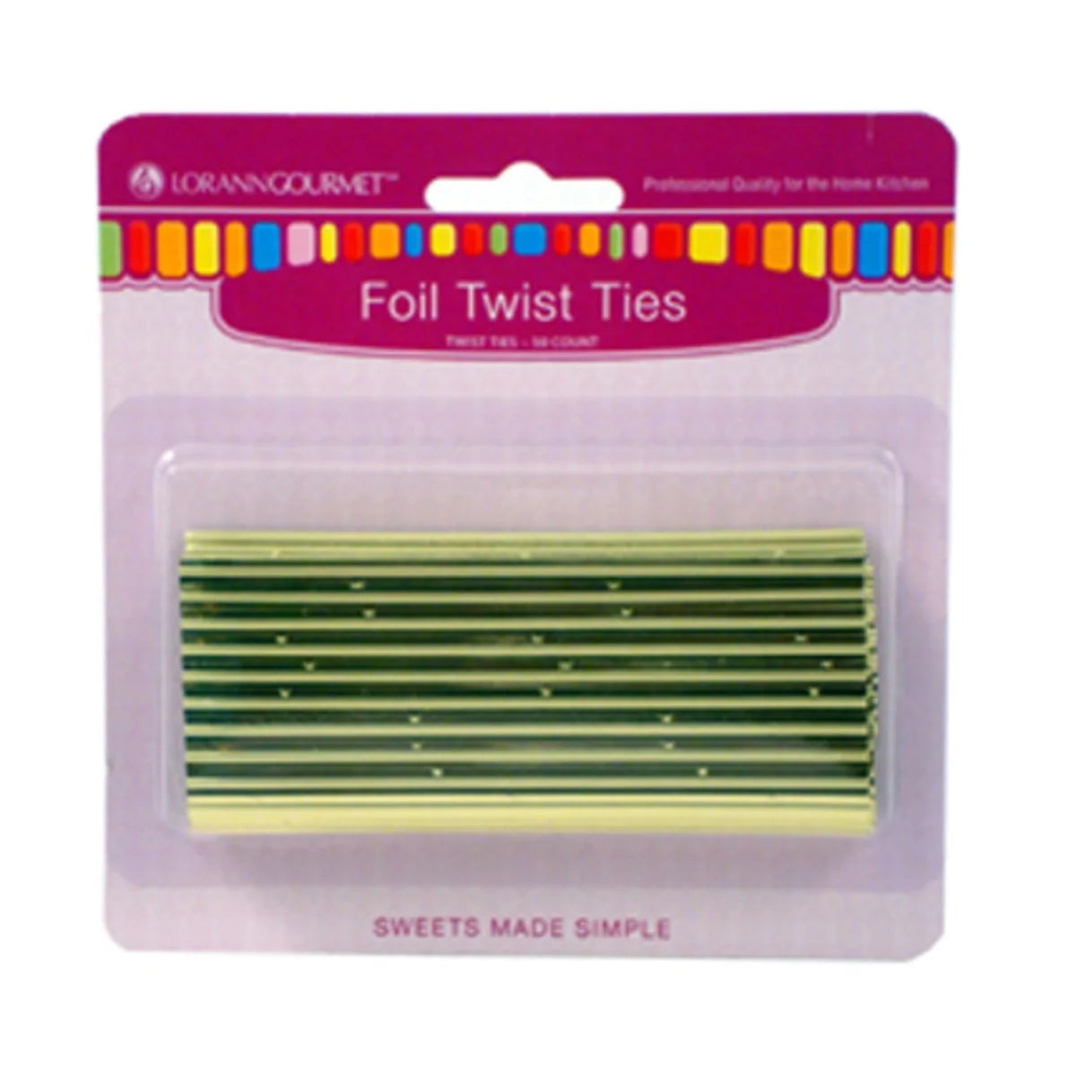 Twist Ties Gold 50 Count