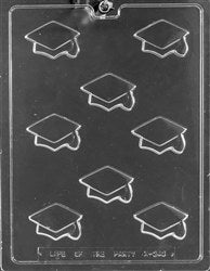 Graduation Cap Chocolate Mold Mini Mortarboard Candy Mold, 8 Cavity