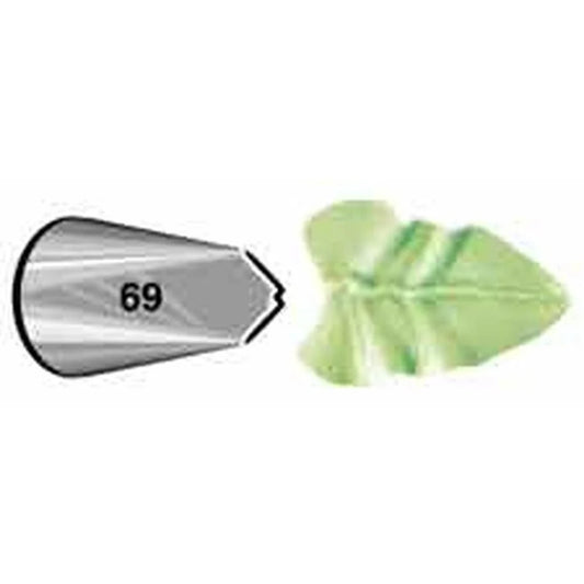 Leaves, Vines & Ruffled Floral Accents Piping Tip - Wilton #69 Leaf - Stainless Steel Cake Decorating Tip