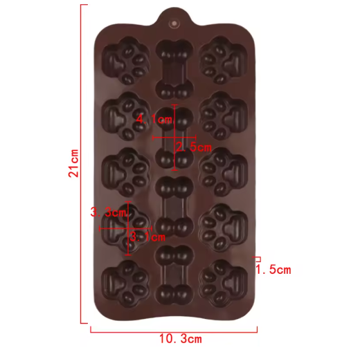 Dog Paw & Bone Silicone Mold – Pet Treat, Chocolate & Candy Mold