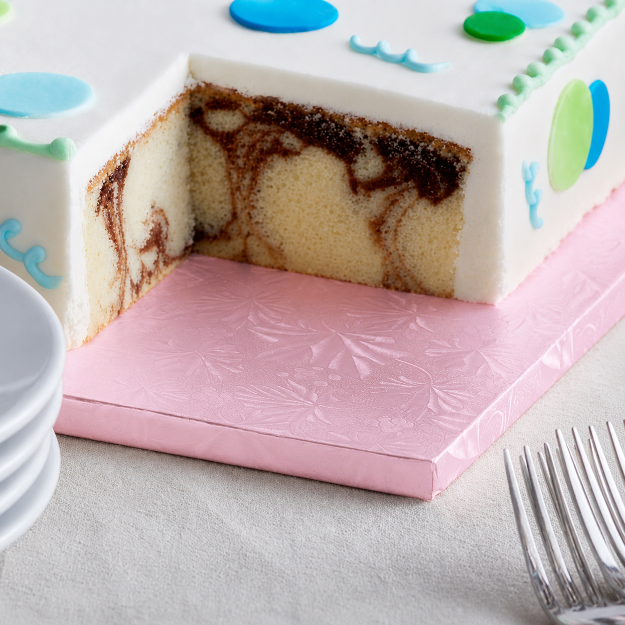 Quarter Sheet Cake Drum 1/2 Inch Thick Baby Pink
