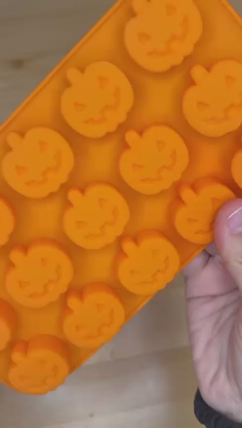 Halloween Pumpkin Silicone Chocolate Mold 15 Cavity Jack-o-Lantern