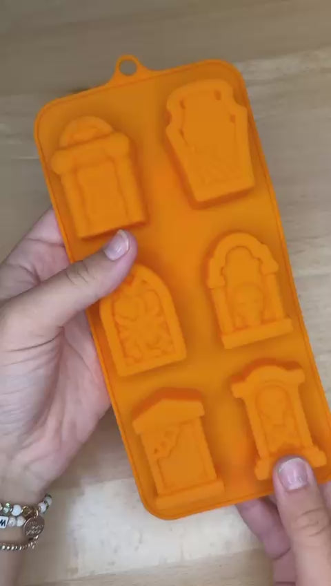 Halloween Tombstone Silicone Chocolate Mold 6 cavity
