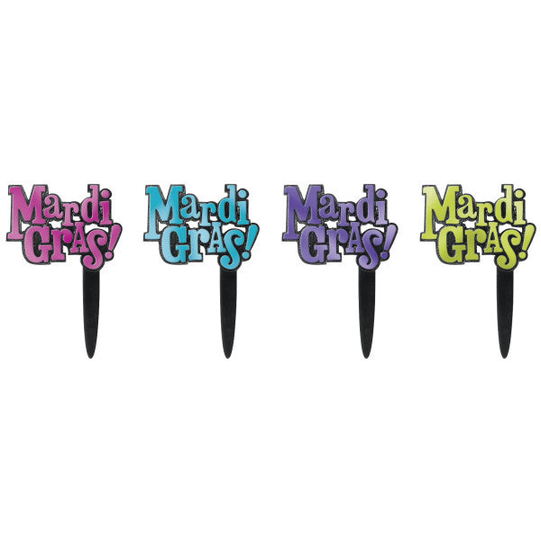 Mardi Gras Foil Cupcake Picks 12pk