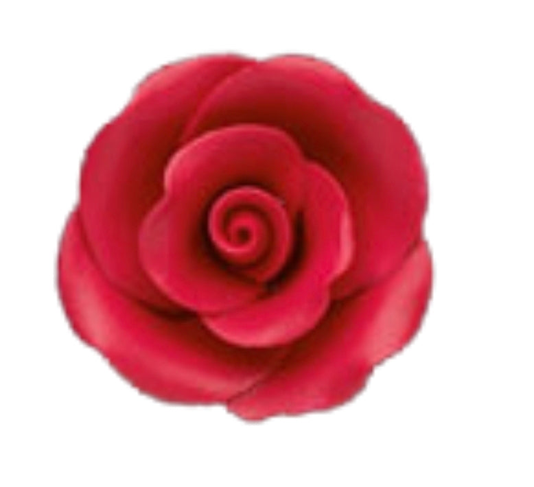 Gum Paste Rose Small 1.5in Red 4-Count